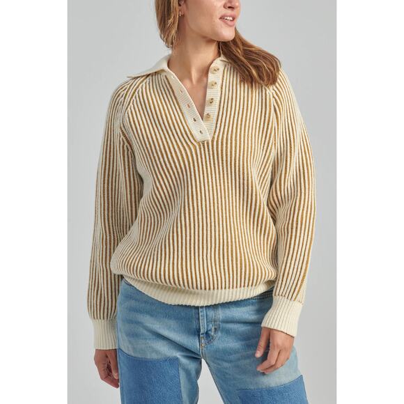 Mara Hoffman Size XS Juliana Sweater Cream & Raw Sienna Climate Beneficial Wool - Picture 11 of 16